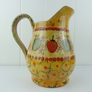 Italica Ars Hand Painted Italian Pitcher Fruit & Flowers